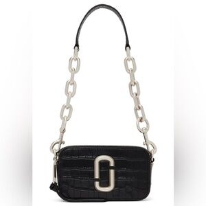 NWOT Marc Jacobs Black Faux Croc Snapshot